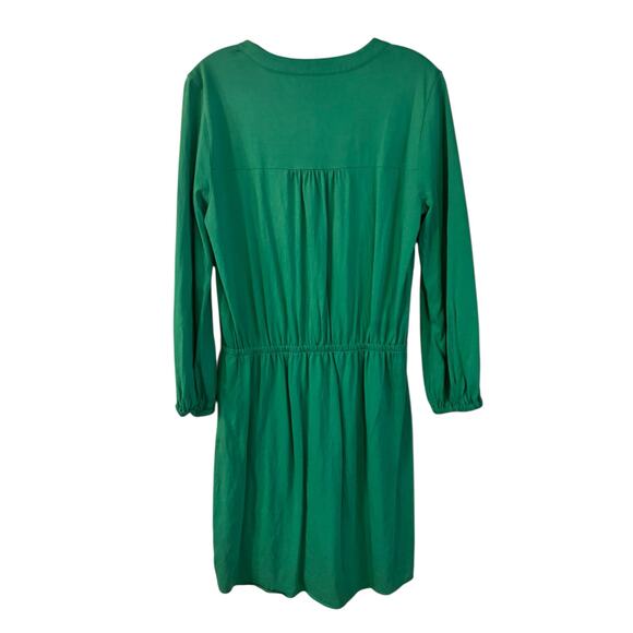 Lilly Pulitzer Beckett Shirt Dress Solid Kelly Green Henley 3/4 Sleeve Medium - Picture 4 of 8